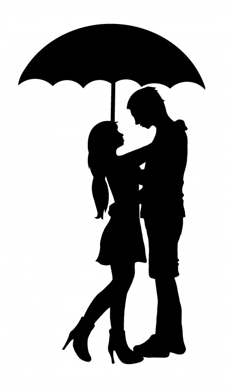 couple with umberlla black