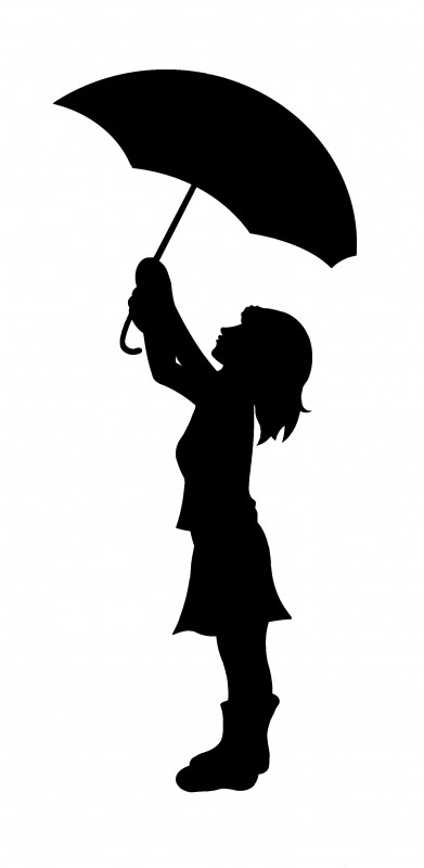 girl with umberlla black